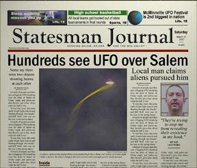 Jess's UFO makes headlines in Salem