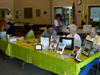My table at the Author's Fair on July 5, 2008, (but I'm behind the camera!)